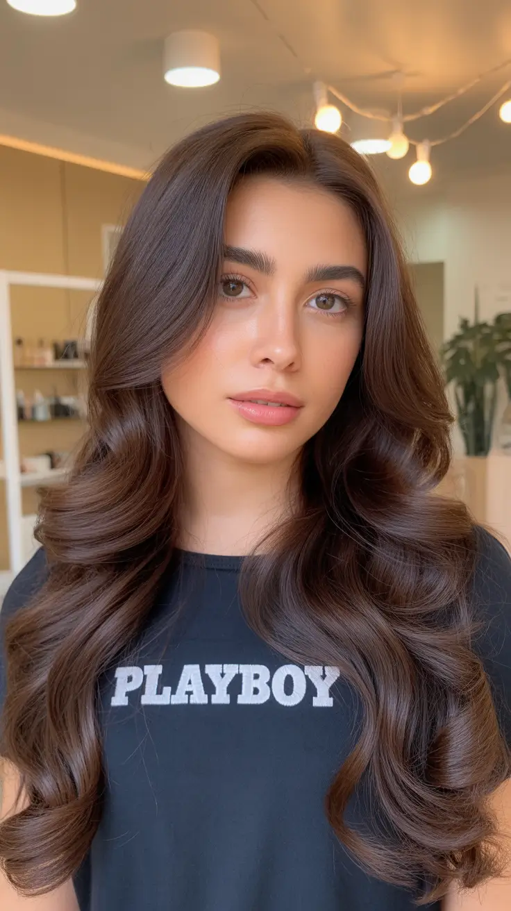 winter hair colors for brunettes ideas 2025-2026 Classic Cocoa Flow