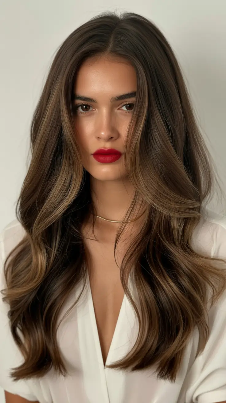 winter hair colors for brunettes ideas 2025-2026 Cool Brunette Balayage