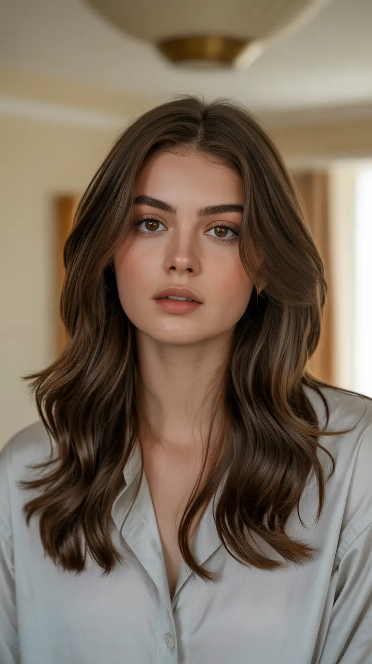 winter hair colors for brunettes ideas 2025-2026 Soft Toffee Layers