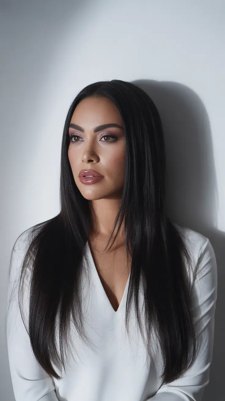 winter hair colors for brunettes ideas 2025-2026 Midnight Espresso Shine