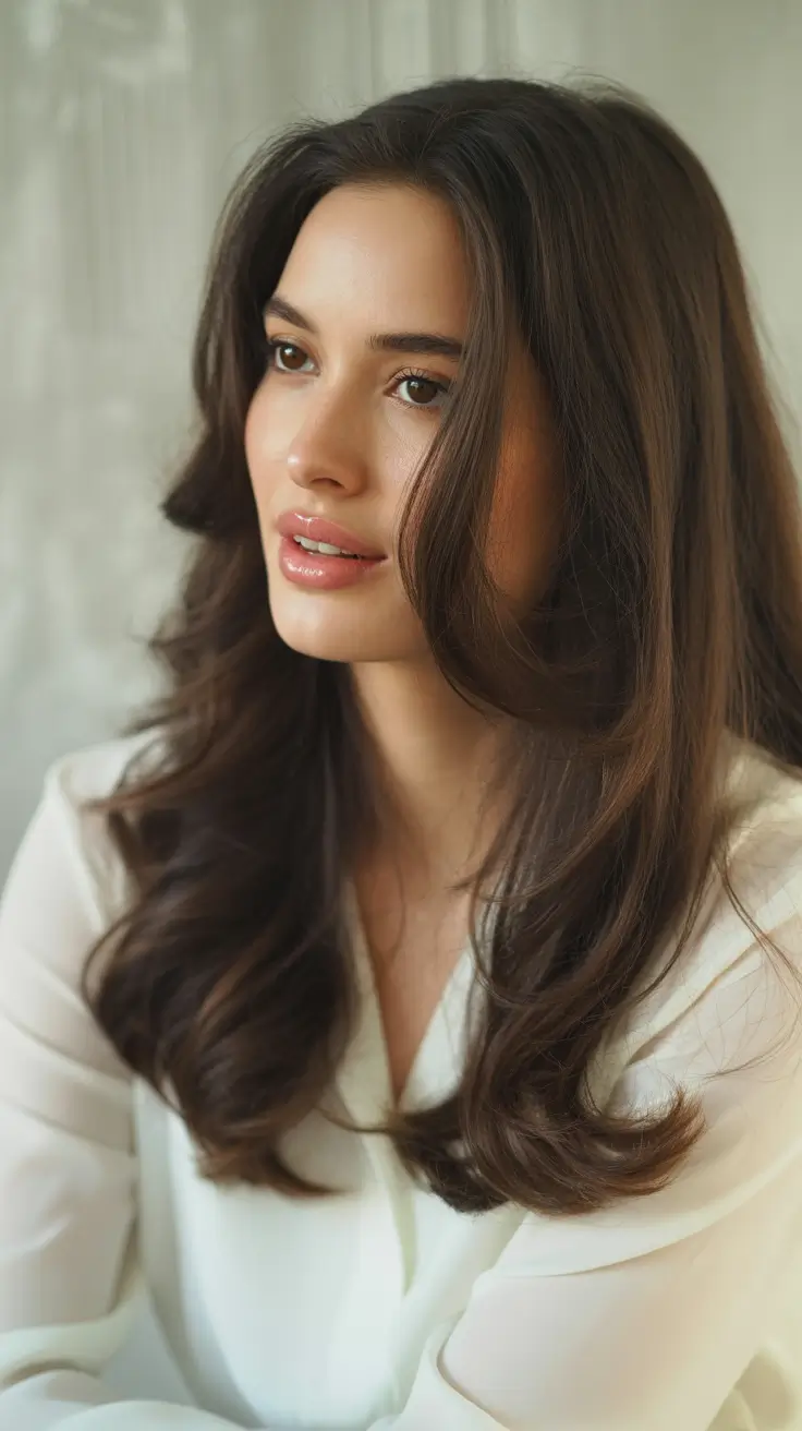 winter hair colors for brunettes ideas 2025-2026 Classic Brunette Elegance