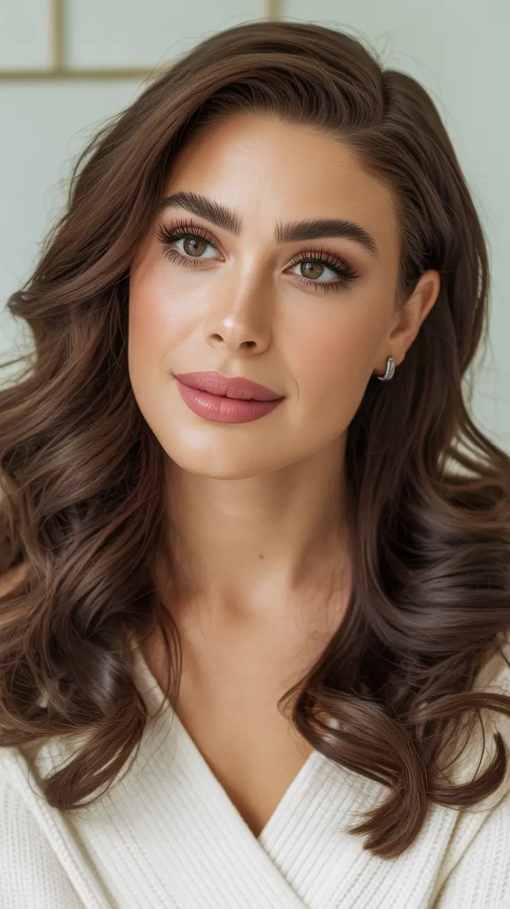 winter hair colors for brunettes ideas 2025-2026 Cinnamon Chocolate Layers