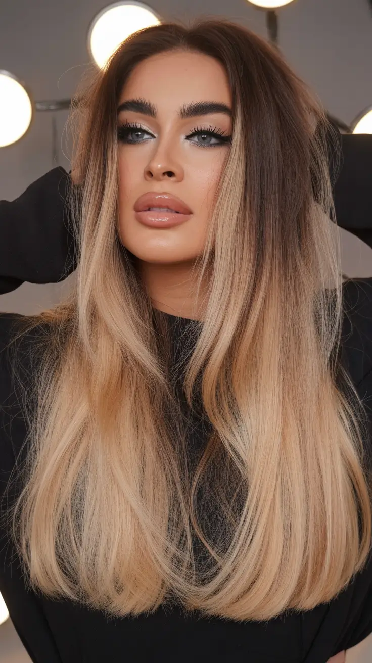 winter hair colors highlights ideas 2025 - 2026 Amber Root Melt