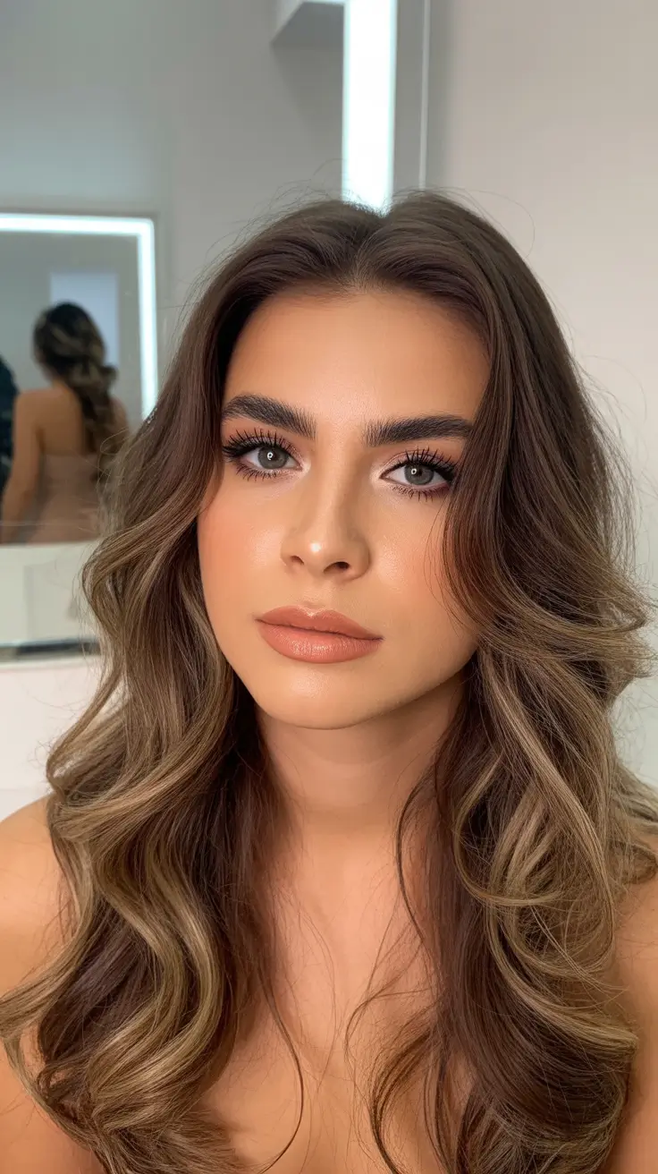 winter hair colors highlights ideas 2025 - 2026 Soft Mocha Halo Highlights