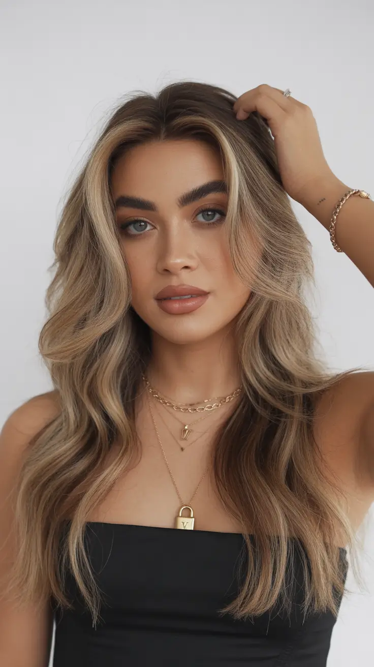 winter hair colors highlights ideas 2025 - 2026 Smoky Beige Balayage