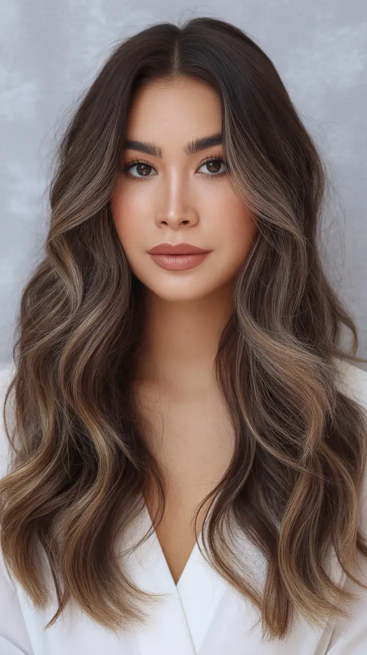 winter hair colors highlights ideas 2025 - 2026 Soft Cocoa Balayage