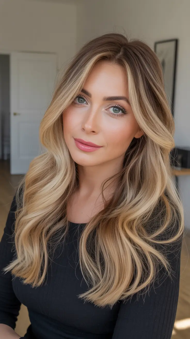 winter hair colors highlights ideas 2025 - 2026 Champagne Blonde with a Cool Twist