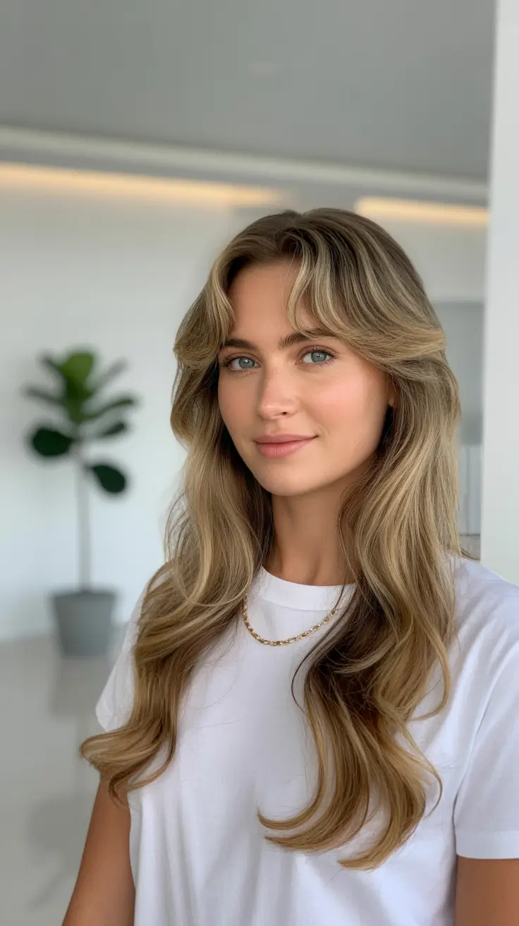 Winter Haircuts 2025-2026 Trends & Styles Curtain Bangs with Blonde