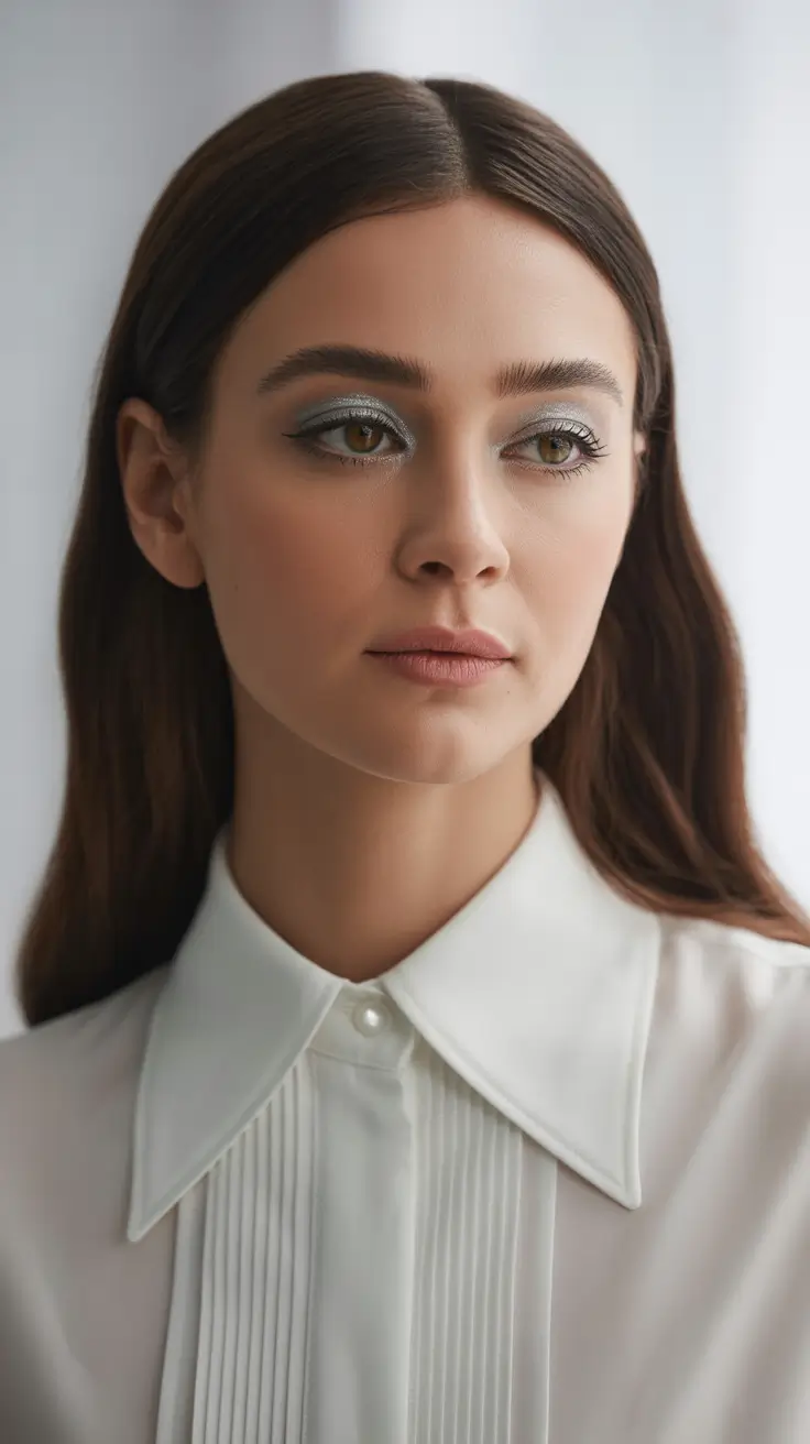 Winter Haircuts for Round Faces 2025-2026 Style Guide Sleek Brunette Gloss Finish