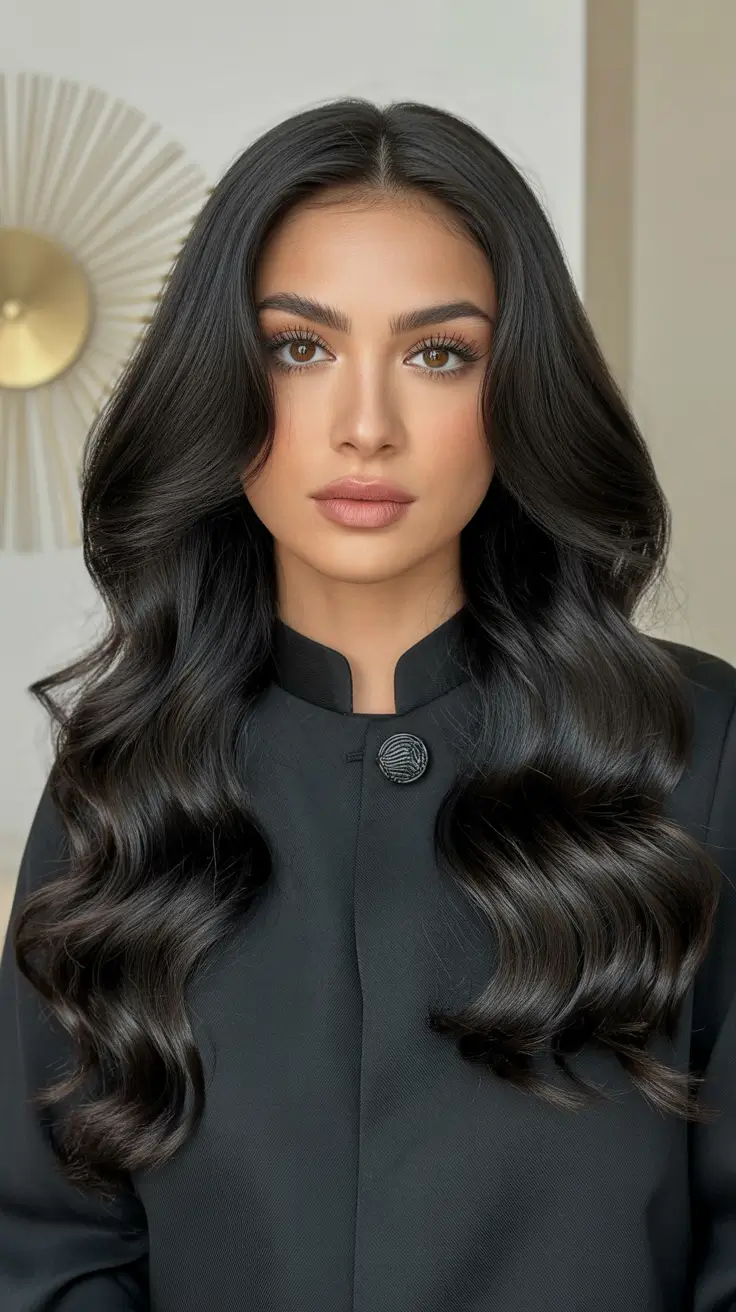 Winter Haircuts for Round Faces 2025-2026 Style Guide Midnight Cascade