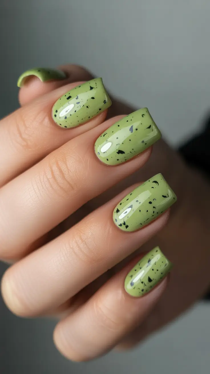 winter nails design and color ideas 2025-2026 Matcha Mist Serenity