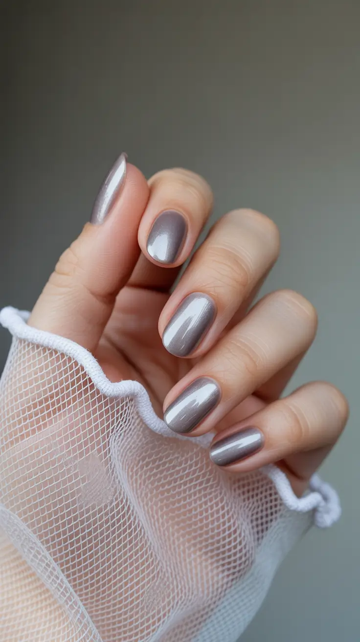 winter nails design and color ideas 2025-2026 Pearly Moondust Shine