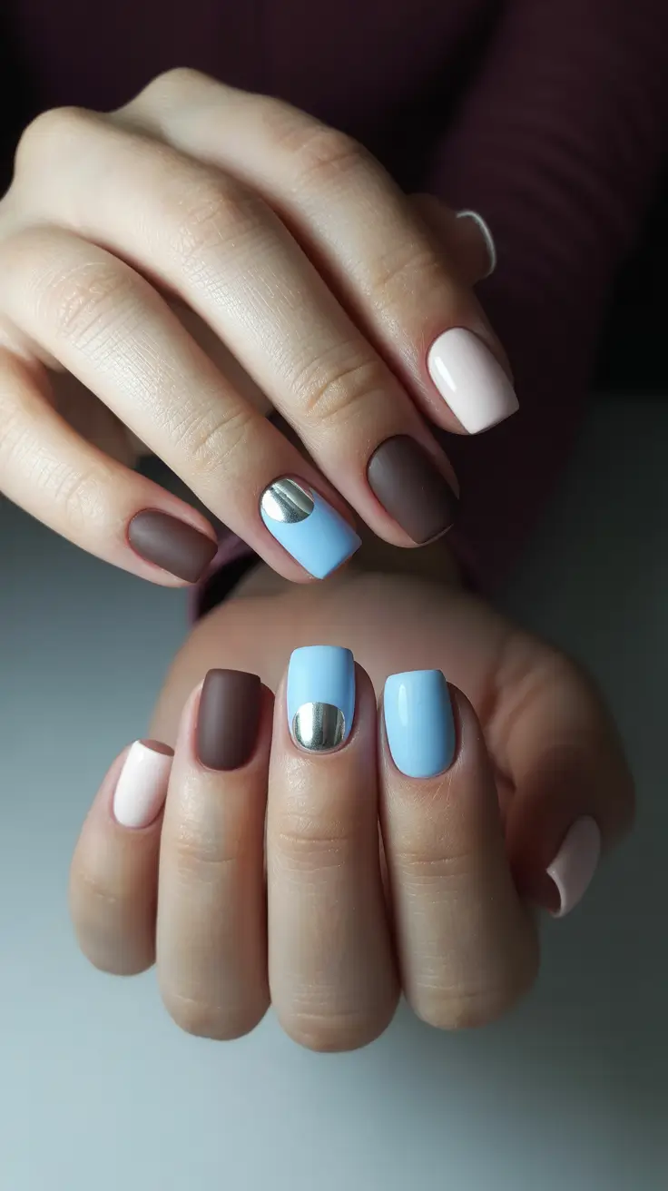 winter nails design and color ideas 2025-2026 Arctic Contrast