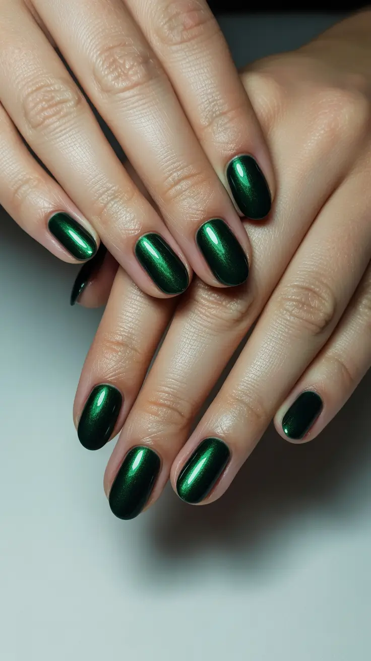 winter nails ideas 2025 - 2026 Emerald Aura