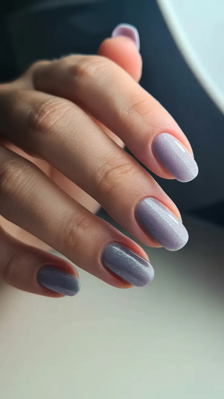 winter nails ideas 2025 - 2026 Frosty Lilac Dust