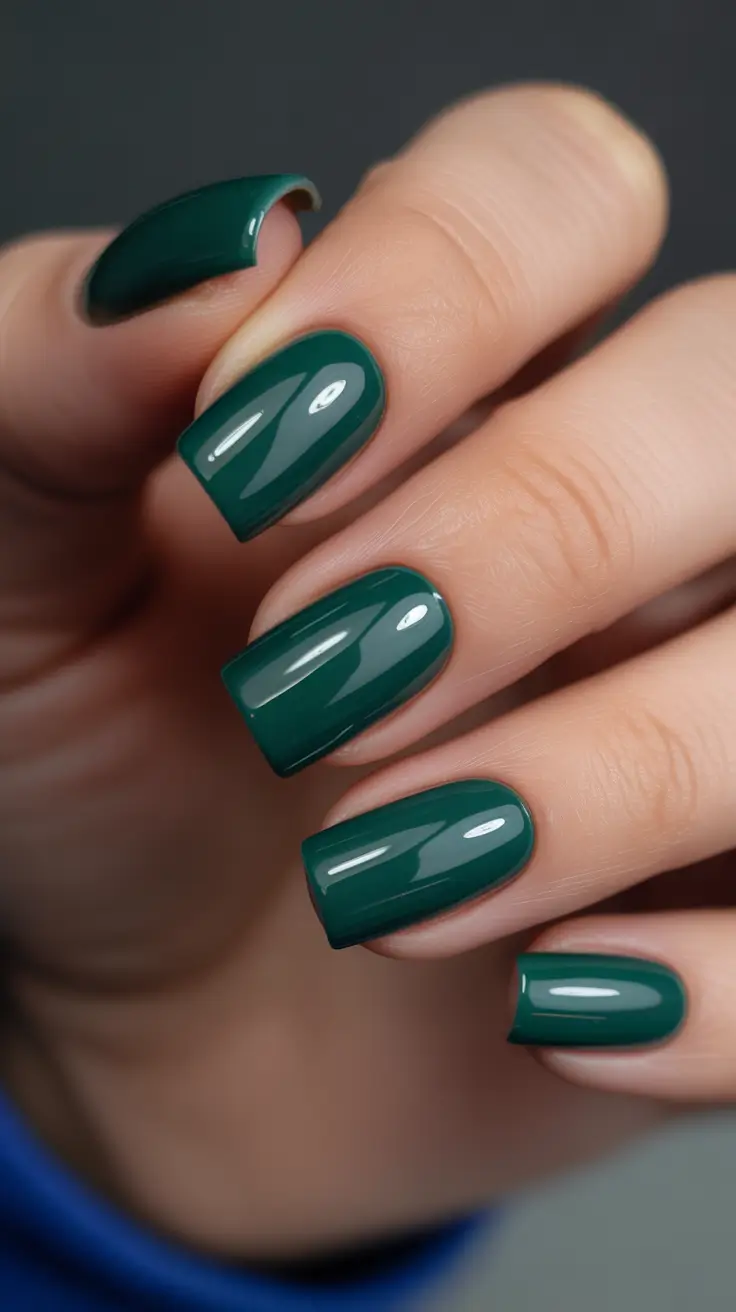 winter nails ideas 2025 - 2026 Deep Pine Serenity