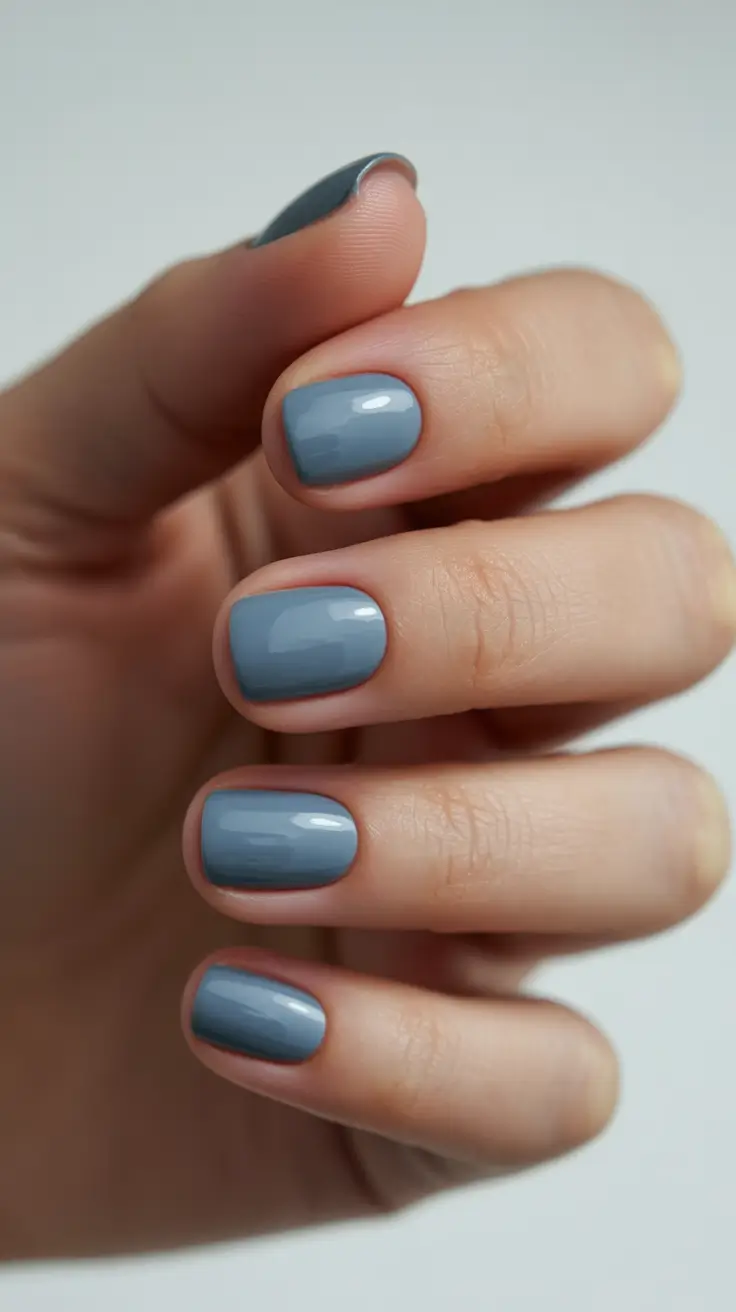 winter nails ideas 2025 - 2026 Smoky Blue Calm
