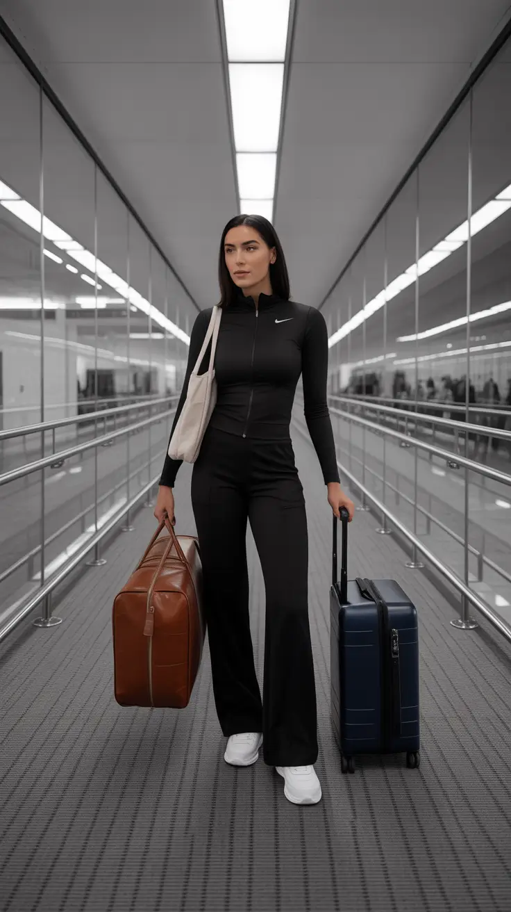 Airport travel outfits 2026 Jet-Set Minimalism in Motion