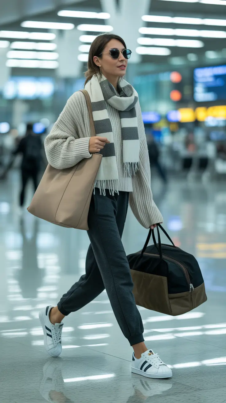 Airport travel outfits 2026 Layered Serenity