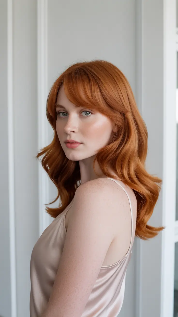 Auburn hair color 2026 guide Soft Peach Auburn with Silky Light