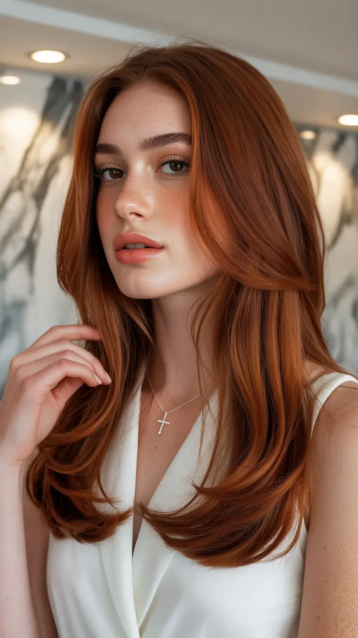 Auburn hair color 2026 guide Copper-Layered Perfection with Natural Shine