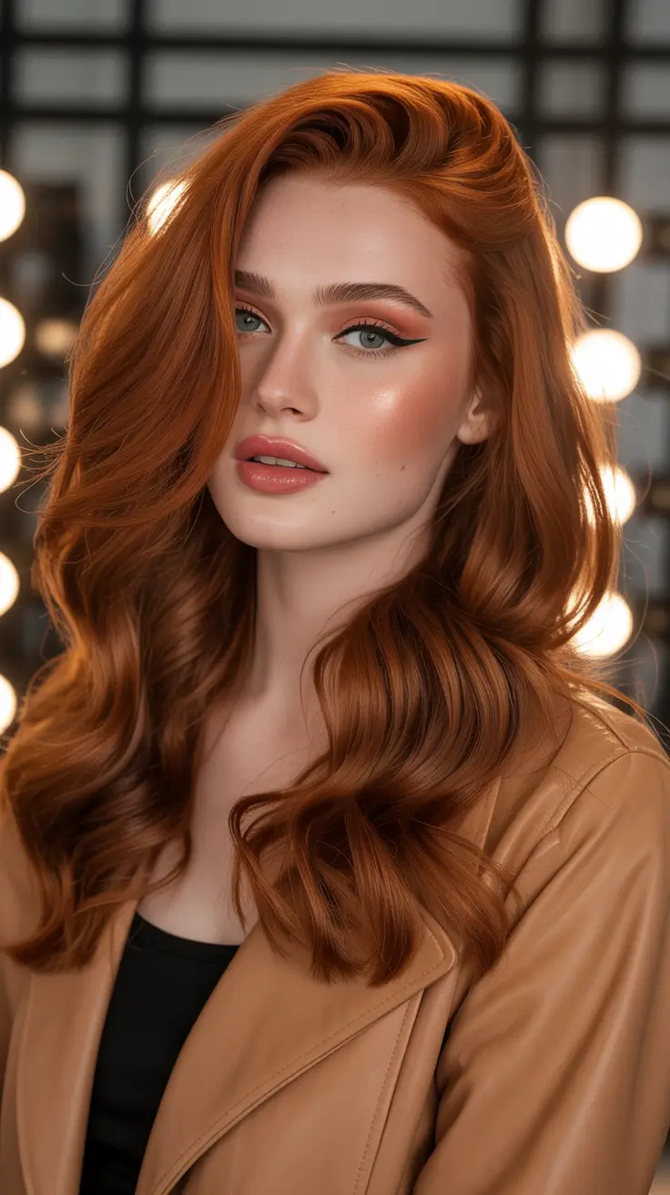 Auburn hair color 2026 guide Warm Cinnamon Auburn with Modern Edge