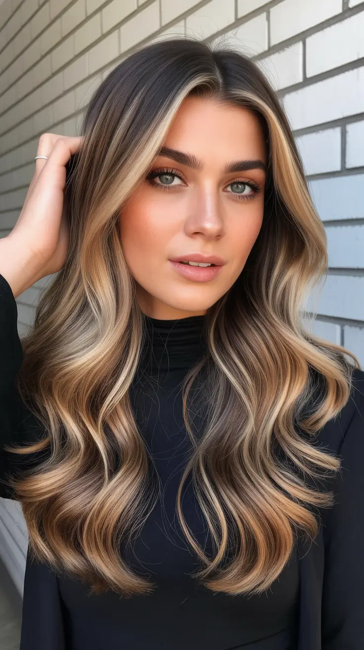 Balayage hair color ideas 2026 Bronze Glow Balayage with Bright Ends