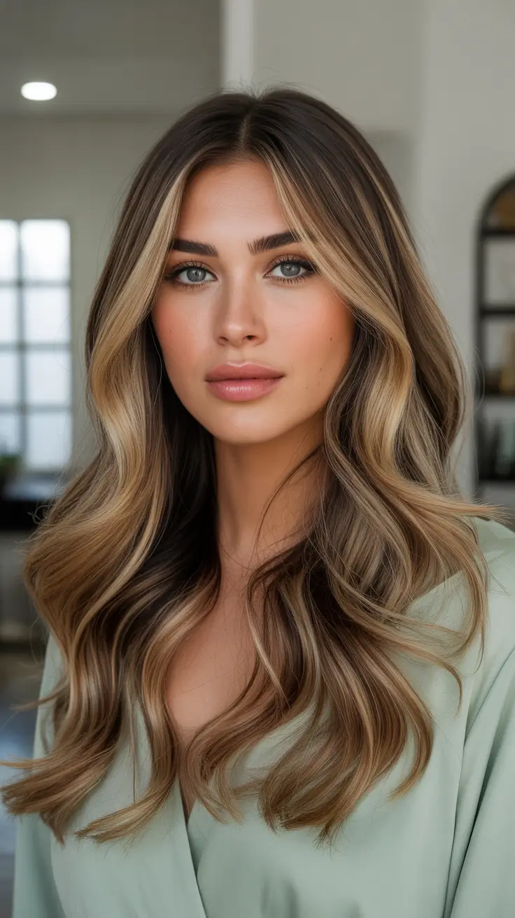 Balayage hair color ideas 2026 Golden Honey Balayage with Soft Contrast