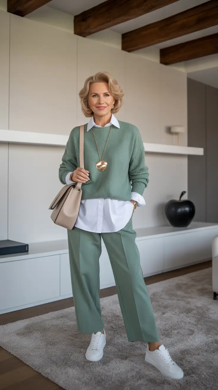 best outfits for women over 50 in 2026 Soft Greens for Modern Sophistication
