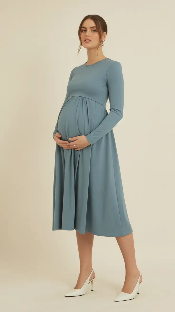 Best pregnancy outfits 2026 Soft Blue Elegance