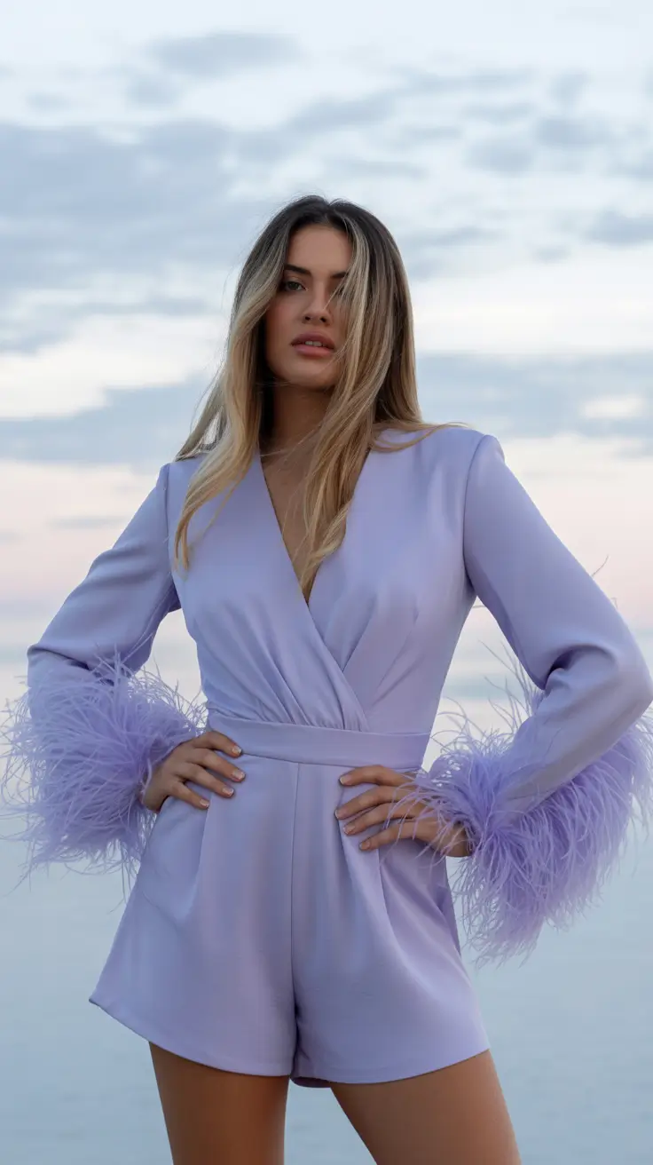 Best trendy outfits for women 2026 Featherlight Glamour in Lilac