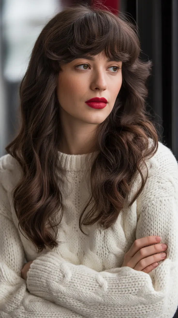 brown hair colors 2026 French Mocha Fringe