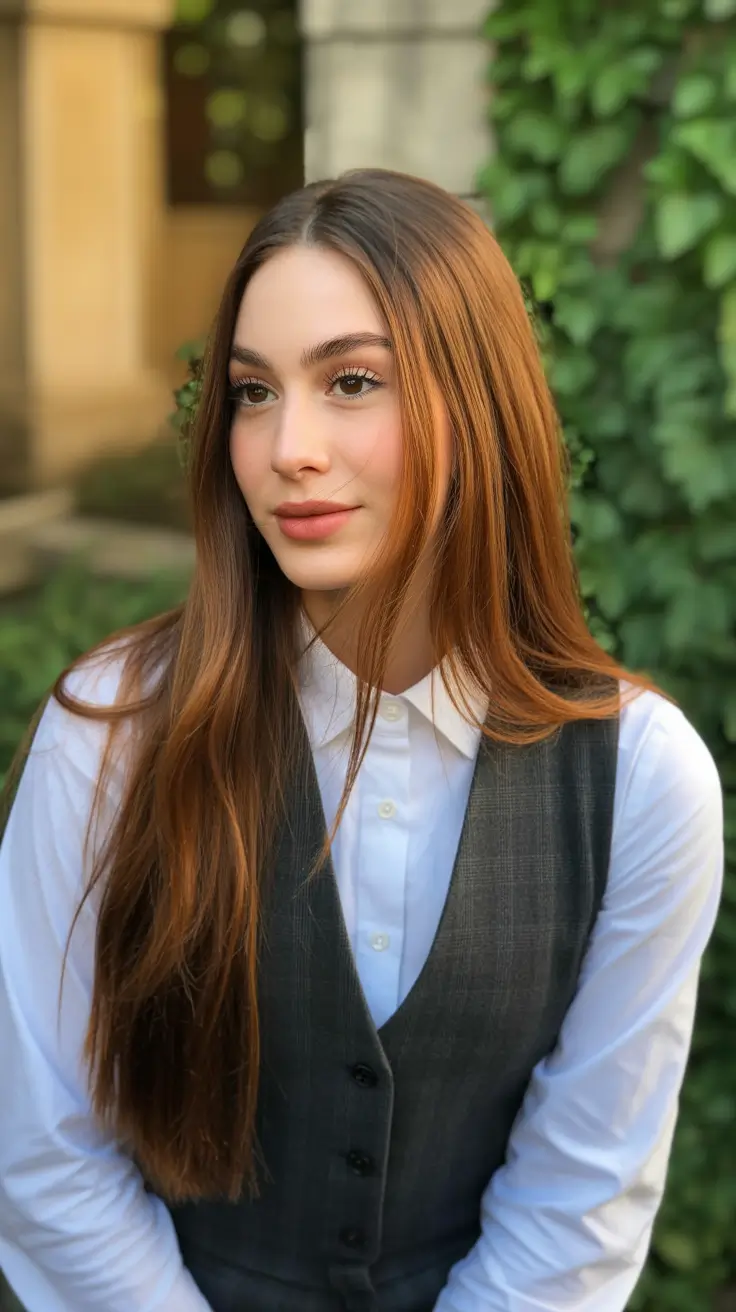 brown hair colors 2026 Warm Chestnut Glow