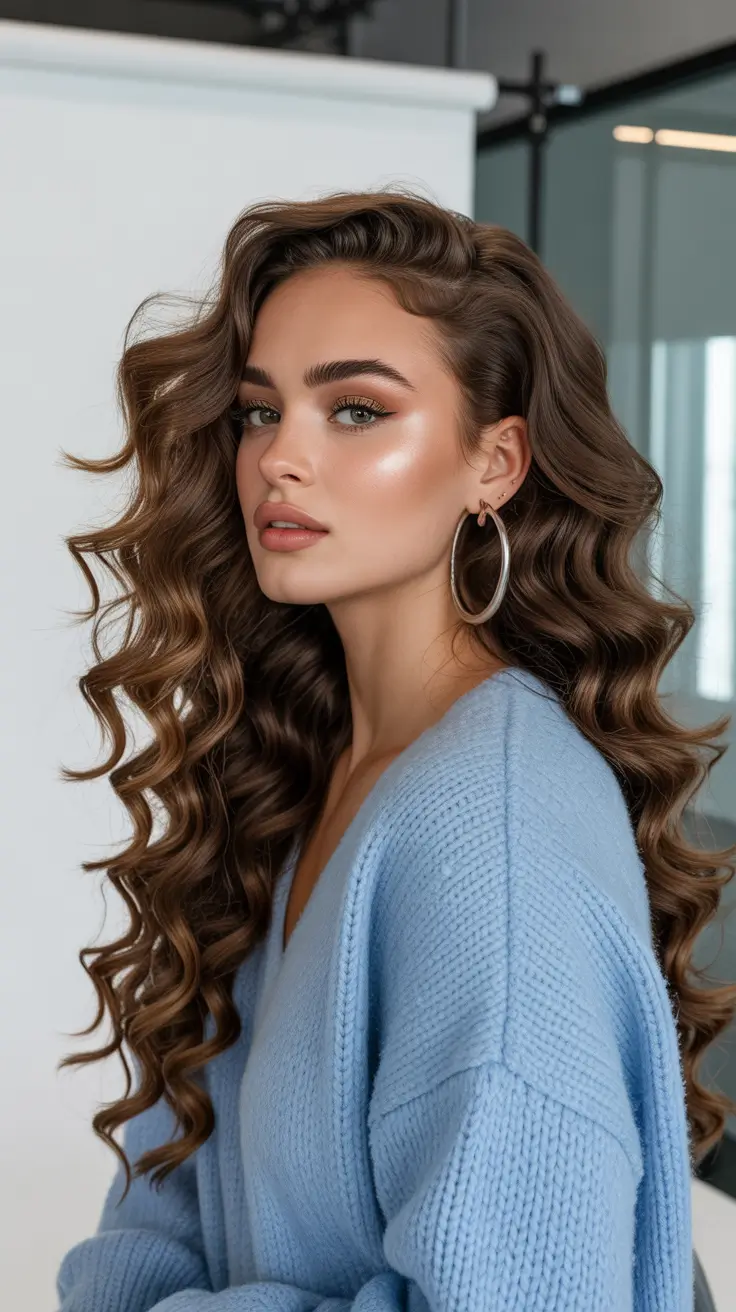 brown hair colors 2026 Cinnamon Swirl Curls