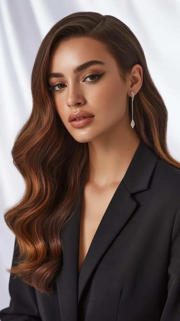 brown hair colors 2026 Honey Tea Luxe Waves