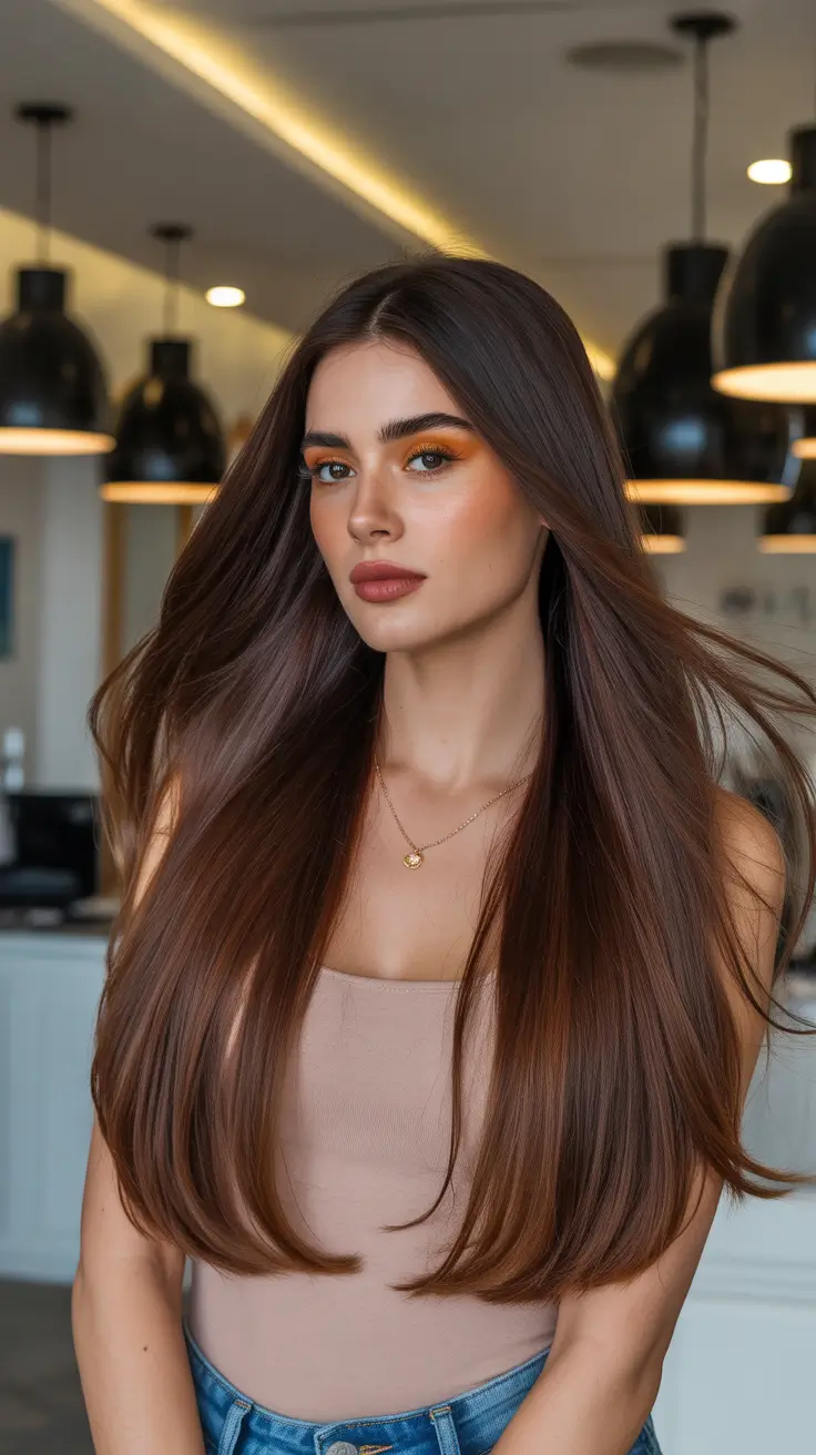 brown hair colors 2026 Milk Chocolate Sleek