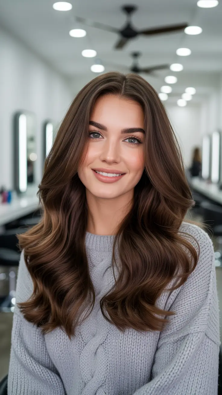 brown hair colors 2026 Cool Ash Brown Volume