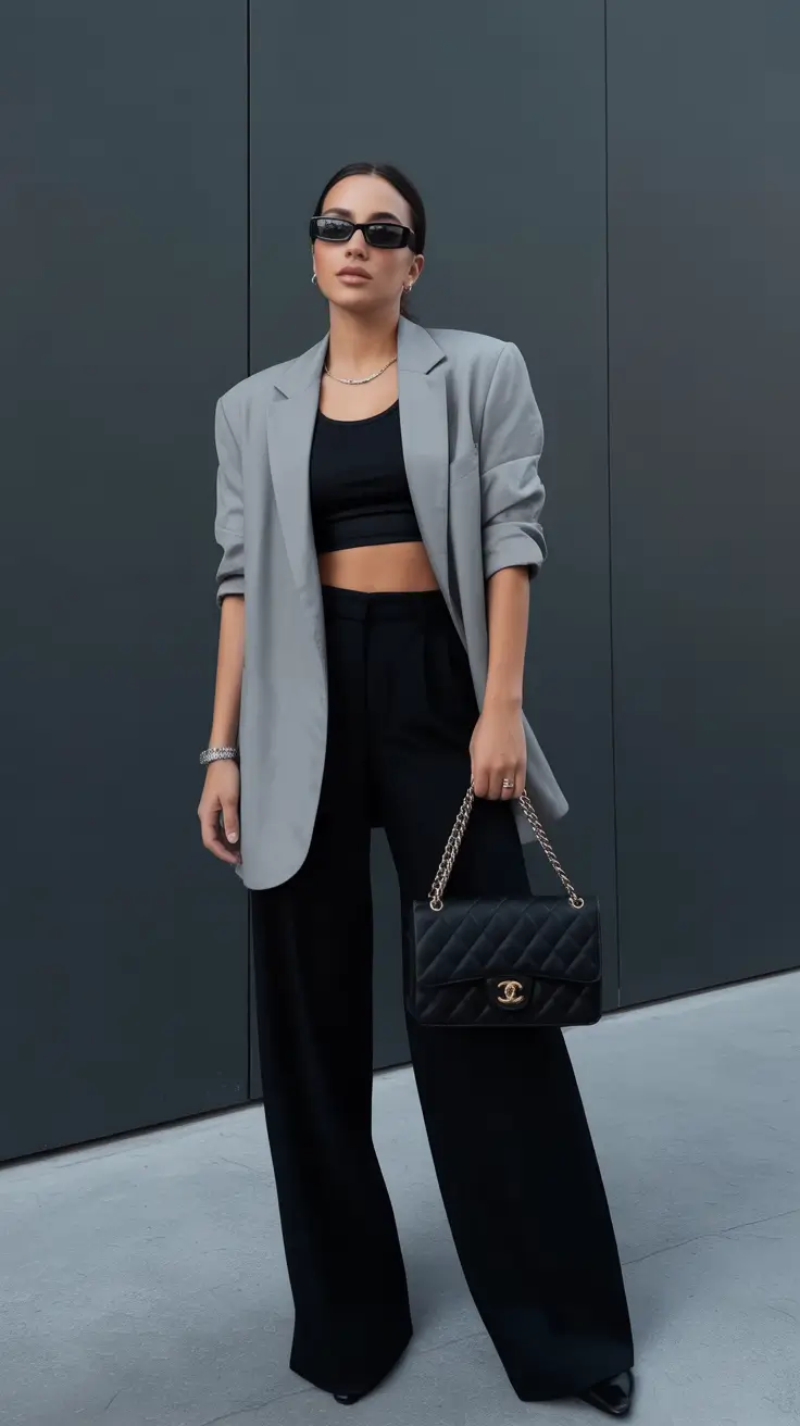 Brunch outfit ideas 2026 Monochrome Power Play