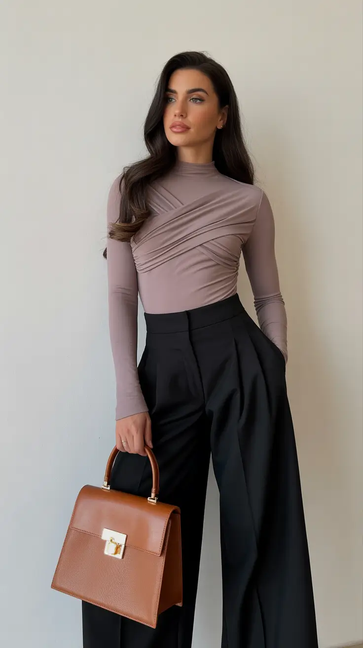 Brunch outfit ideas 2026 Mauve Sculpted Grace