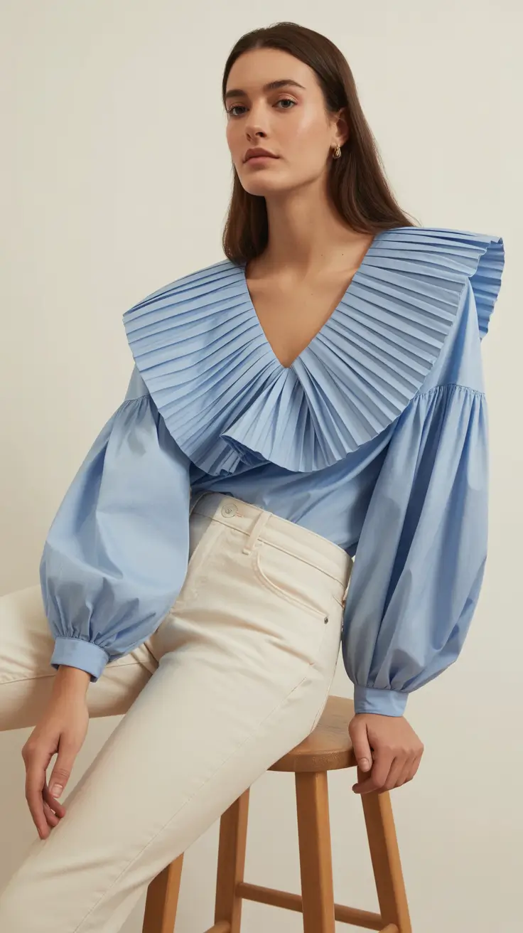 Brunch outfit ideas 2026 Romantic Pleats Revival
