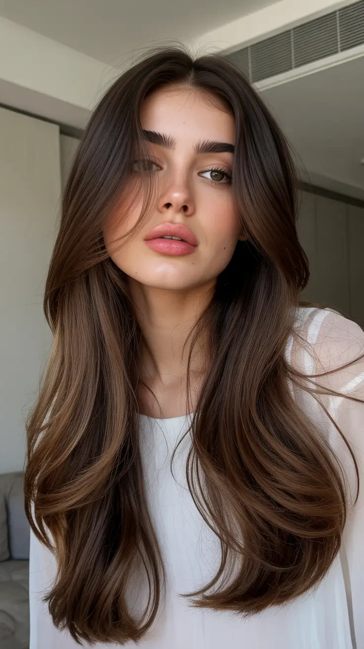 Brunette hair color 2026 trends Soft Ash Mocha Layers