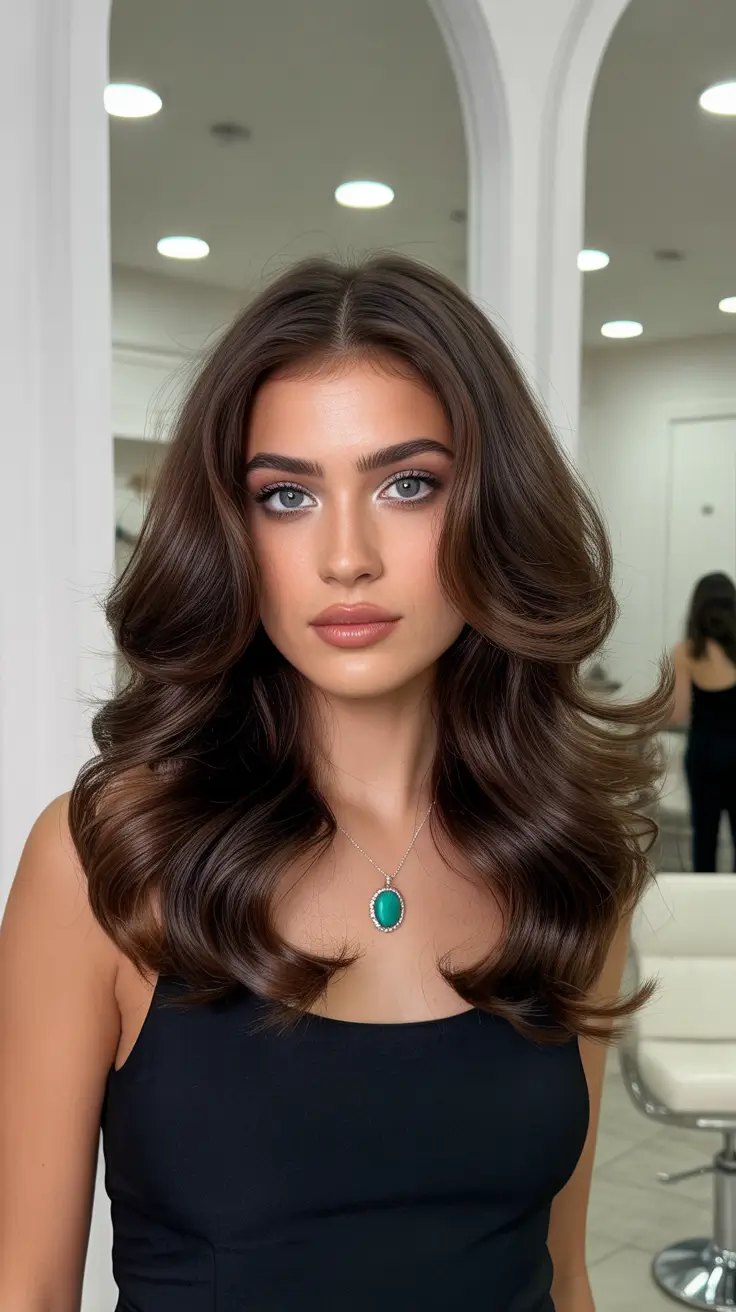 Brunette hair color 2026 trends Voluminous Espresso Glam