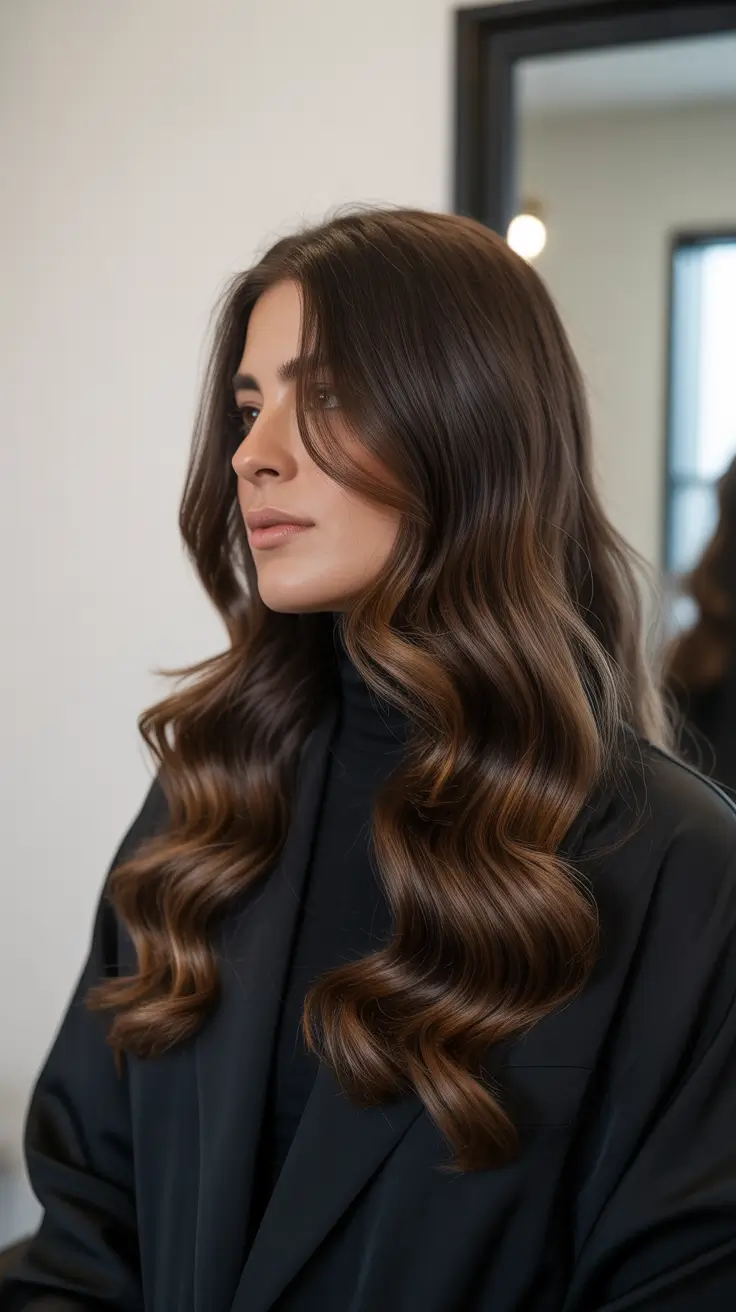 Brunette hair color 2026 trends Toffee Gloss Waves