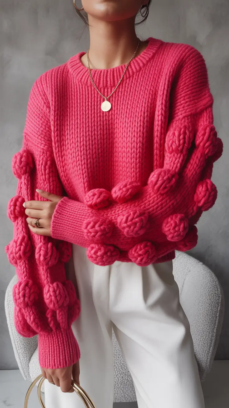 Casual outfits for women 2026 Pink Knit Energy