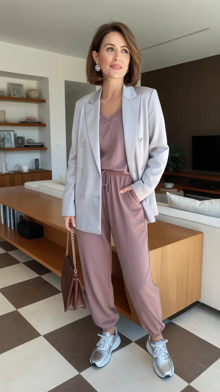 classy-outfits-for-women-over-40-in-2026 Mauve Ease Luxe Lounge Reimagined