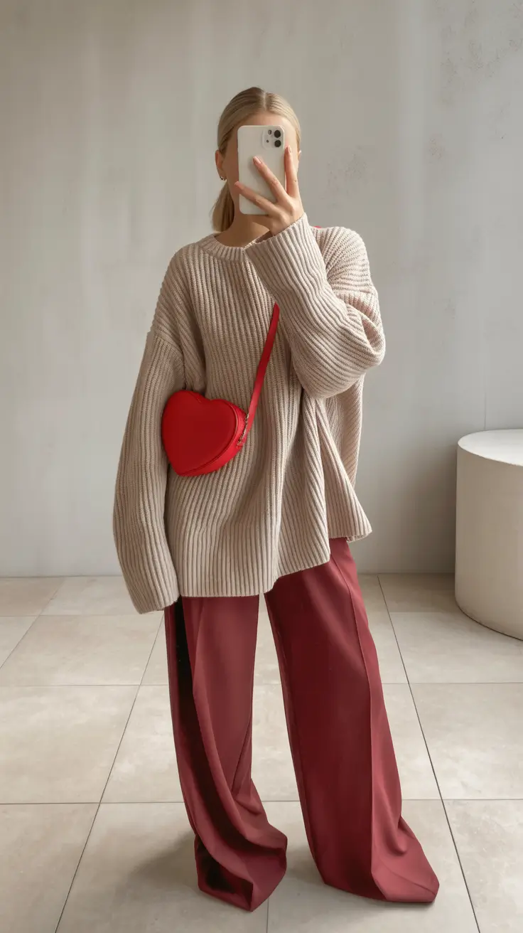 Cute outfits for women 2026 Soft Neutrals Meet Statement Red