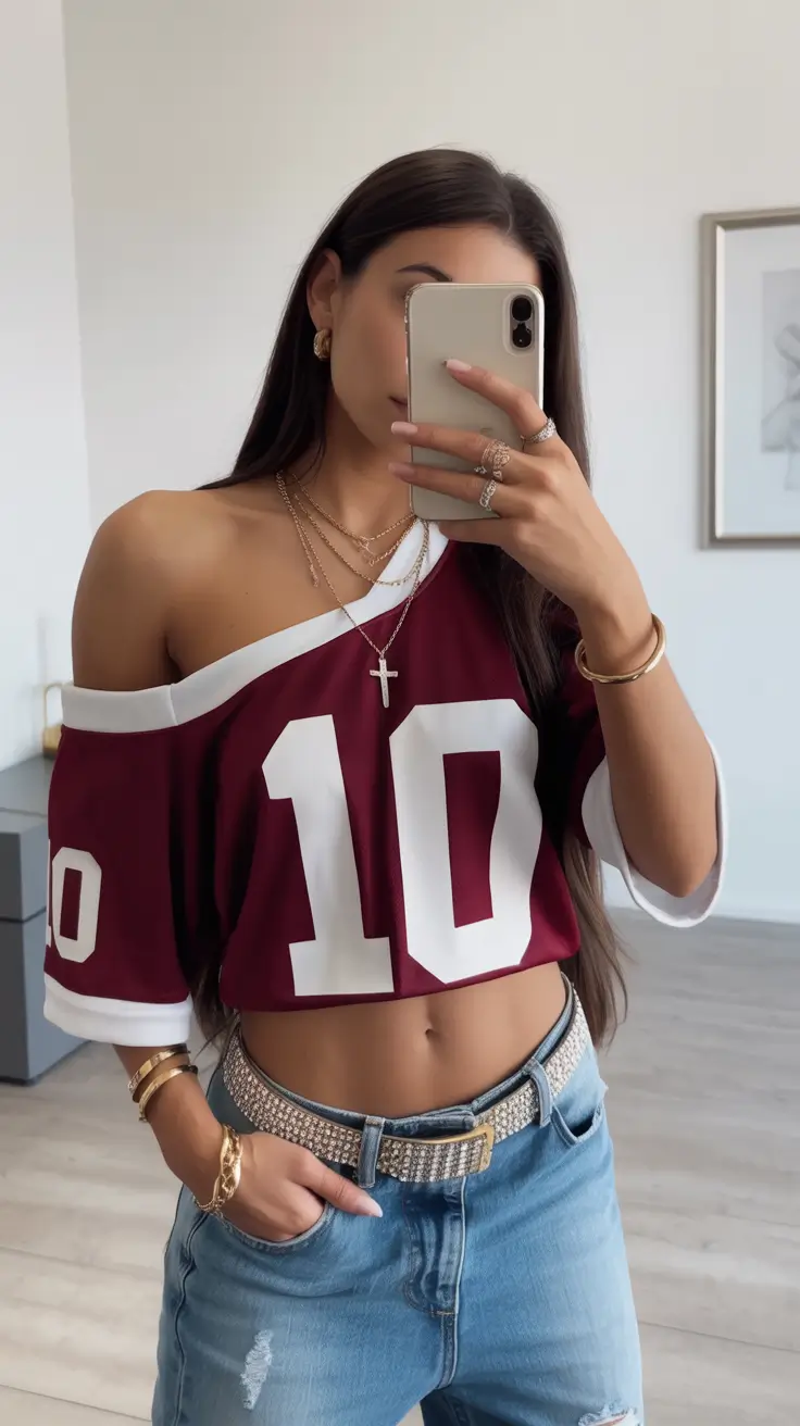 Cute y2k outfits 2026 Retro Glam Touchdown