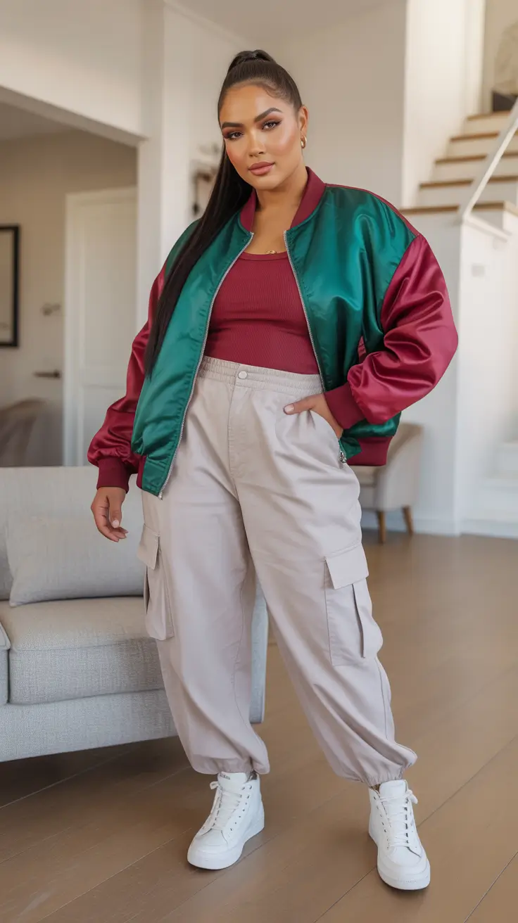 Elegant plus-size outfits for women 2026 Sporty Glam in Jewel Tones