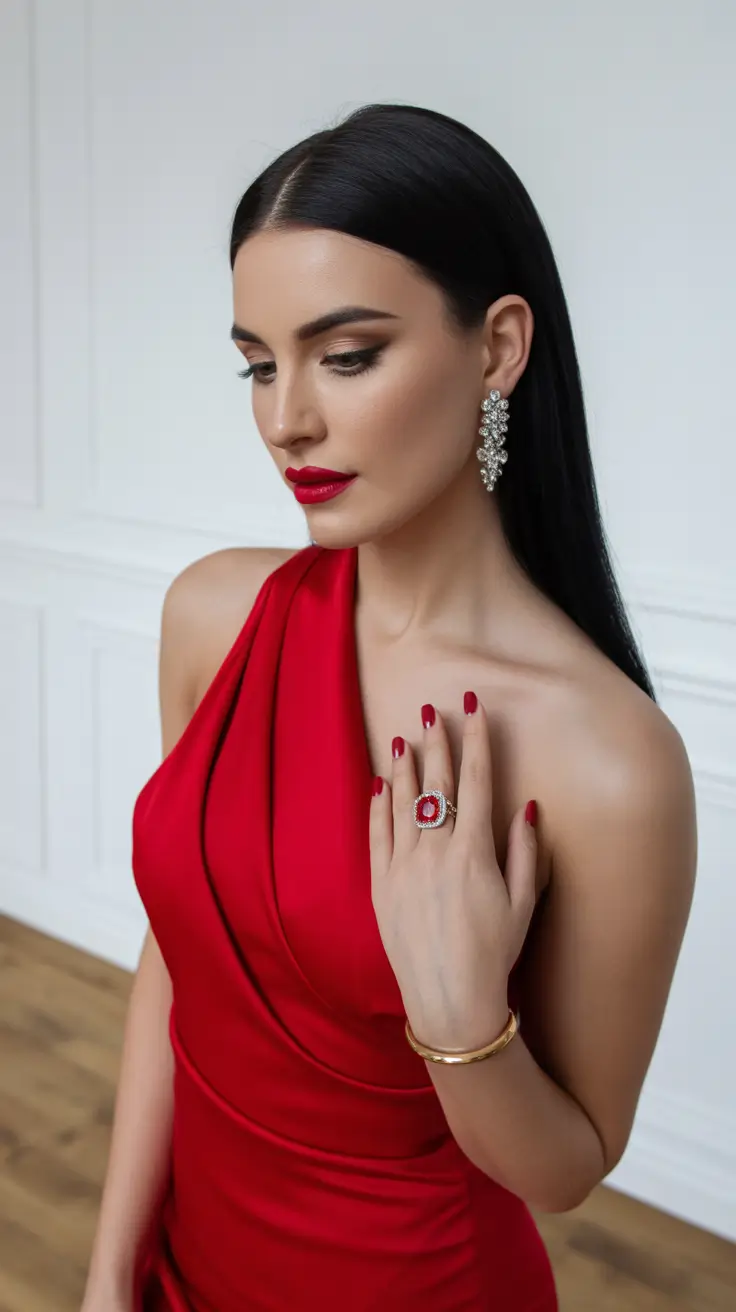 Elegant wedding guest outfits 2026 Red Elegance