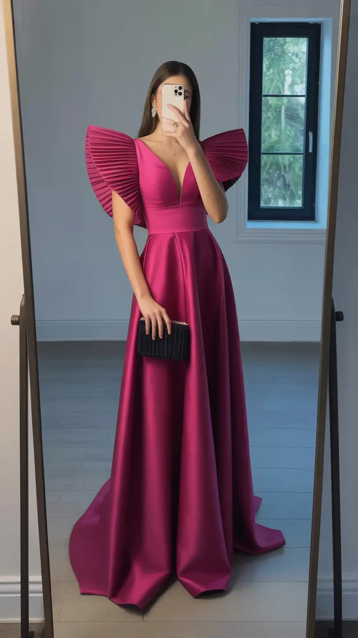 Elegant wedding guest outfits 2026 Magenta Royalty
